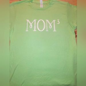 NWT Mom Of 3 Graphic T-shirt Mint Green Tultex Excellent Size Medium LOOK💚